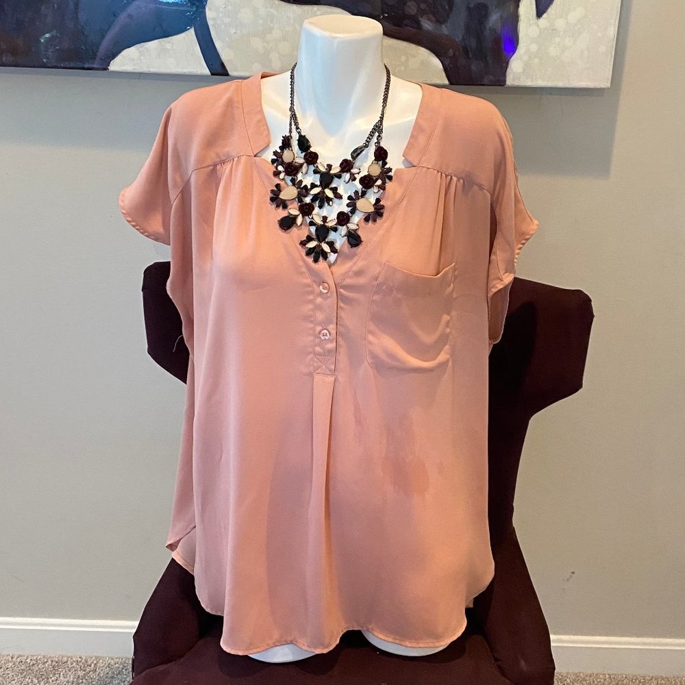 V neck Blush blouse